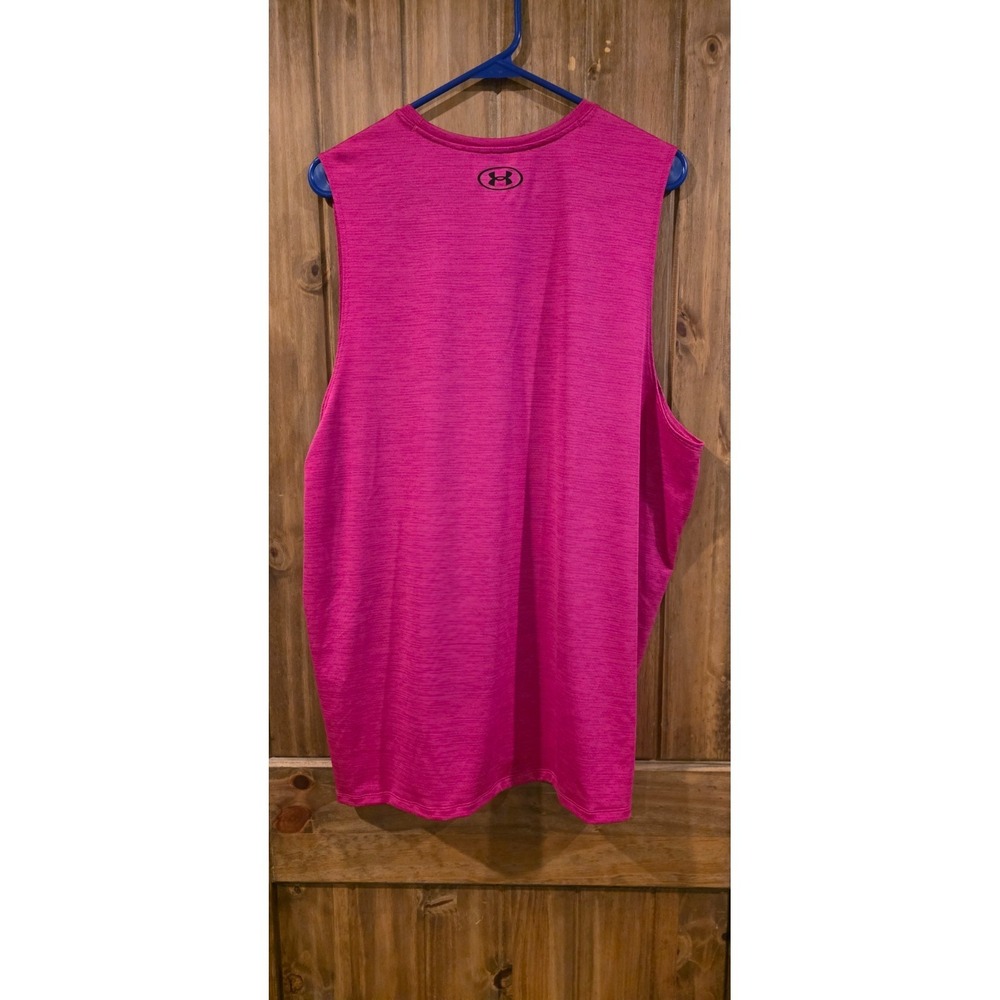 NWT Under Armour Tank Top Mens XL Pink Tech Vent Loose Fit Moisture Wicking - Picture 2 of 6